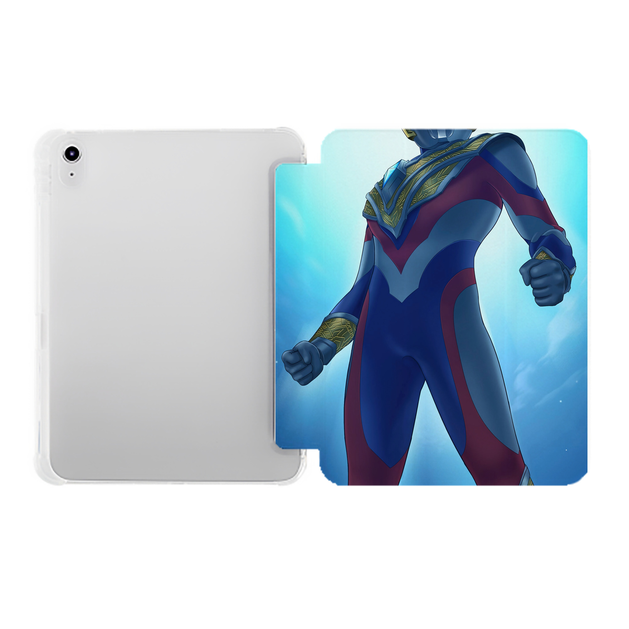 （画像用） ウルトラマン Ultraman IPad ケース ペン収納付き 三つ折りスタンド PUレザー×シリコン 対応機種9.5/10.5/10.9インチ